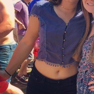 Super Cute Cropped Blue top